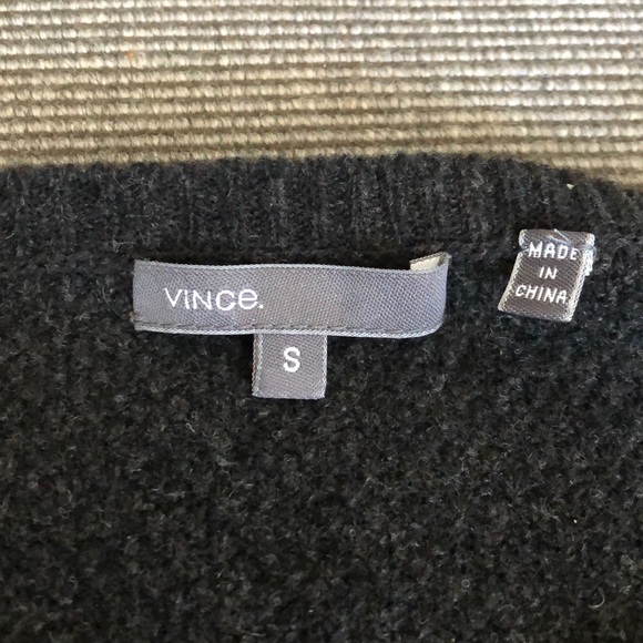 Vince Black Moss Stitch Sweater with Button Sides - Picture 2 of 4